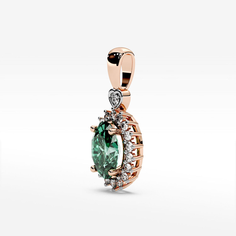 Zawieszka z diamentami i szmaragdem