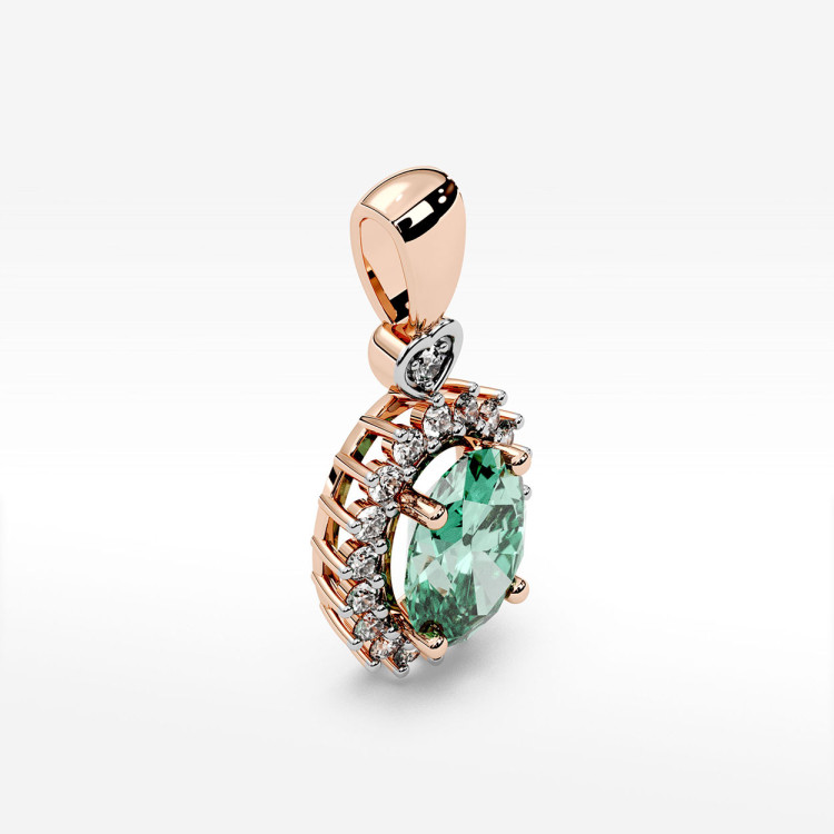 Zawieszka z diamentami i szmaragdem