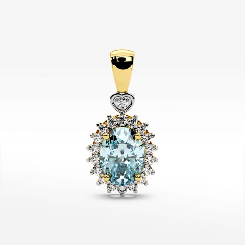 Zawieszka z diamentami i topazem