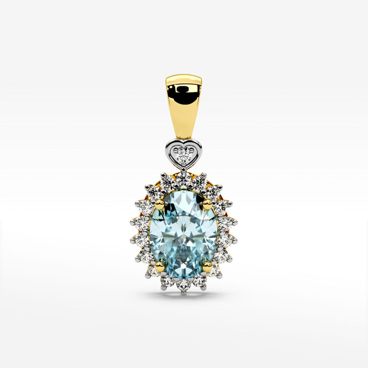 Zawieszka z diamentami i topazem