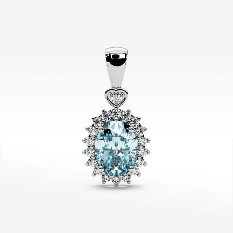 Zawieszka z diamentami i topazem