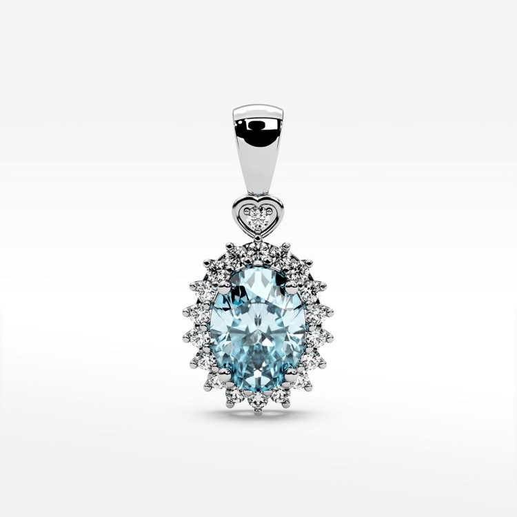 Zawieszka z diamentami i topazem