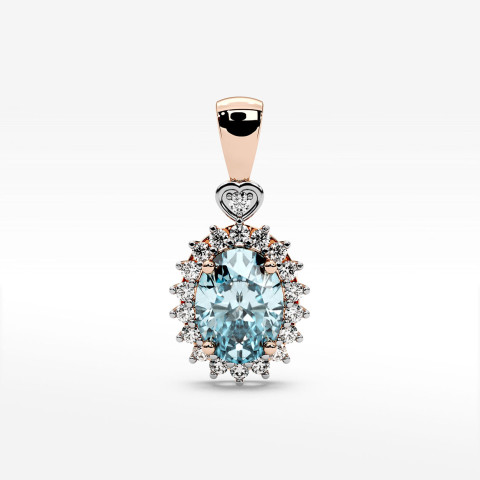 Zawieszka z diamentami i topazem