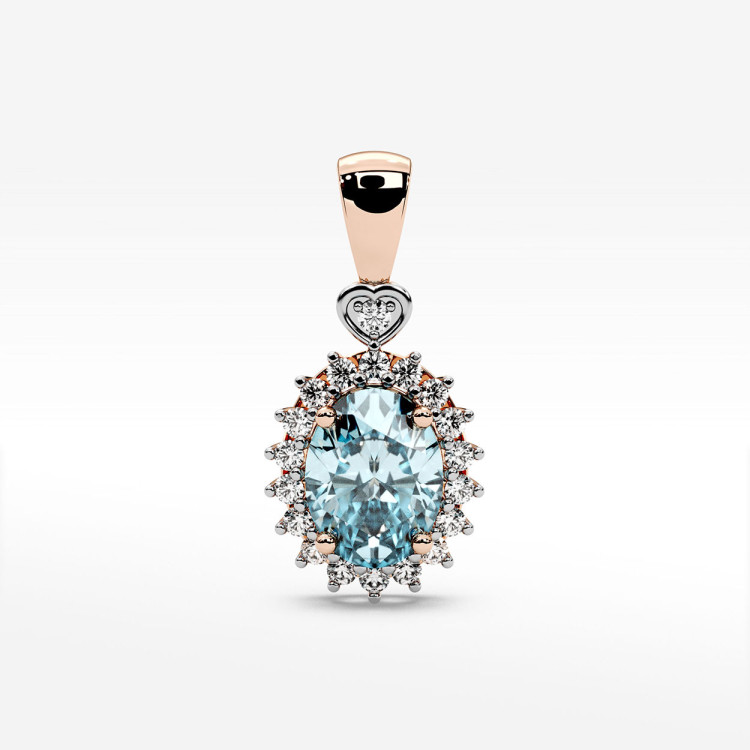 Zawieszka z diamentami i topazem