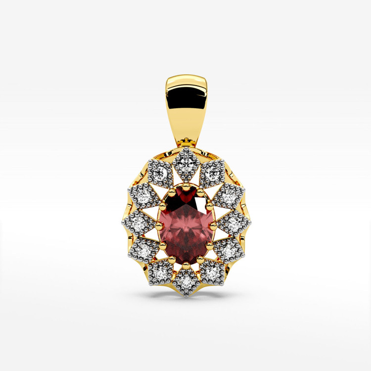 Zawieszka z diamentami i rubinem