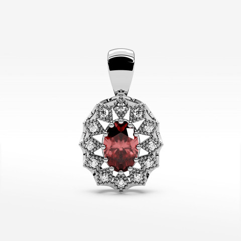 Zawieszka z diamentami i rubinem