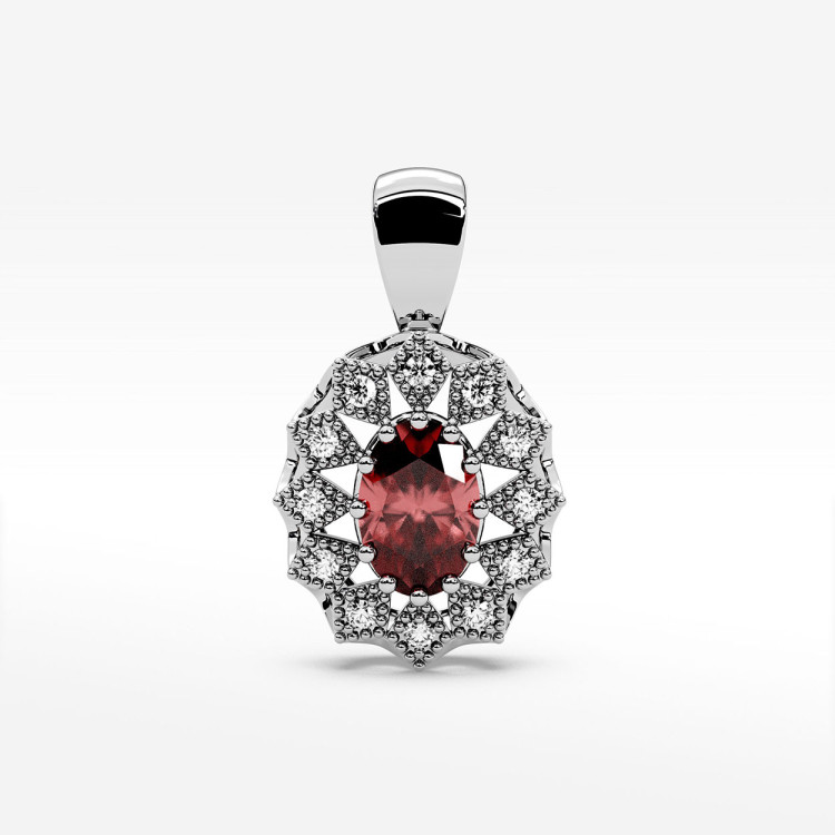 Zawieszka z diamentami i rubinem