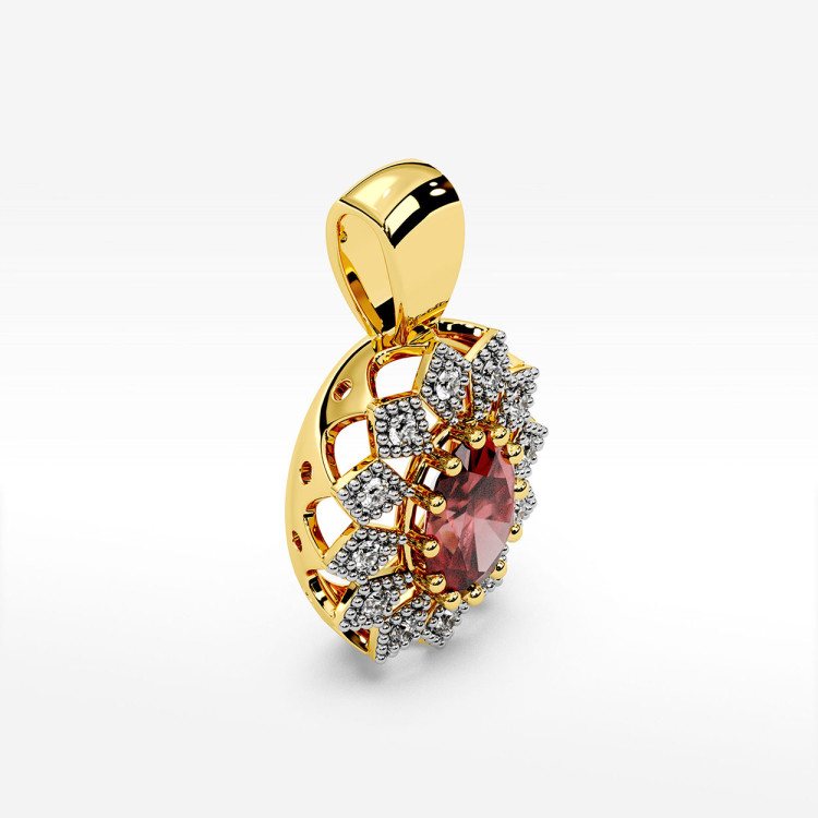 Zawieszka z diamentami i rubinem