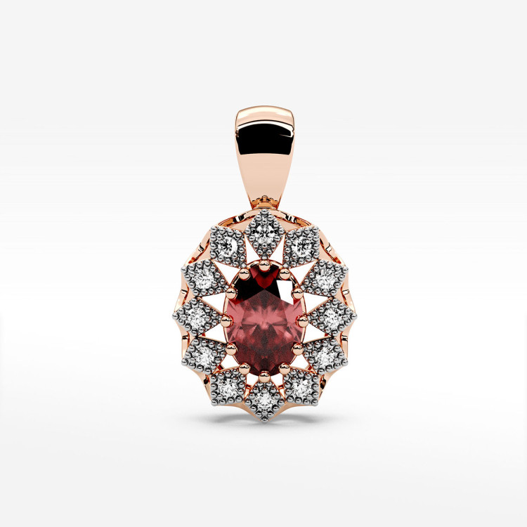 Zawieszka z diamentami i rubinem