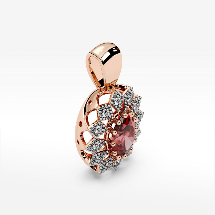 Zawieszka z diamentami i rubinem