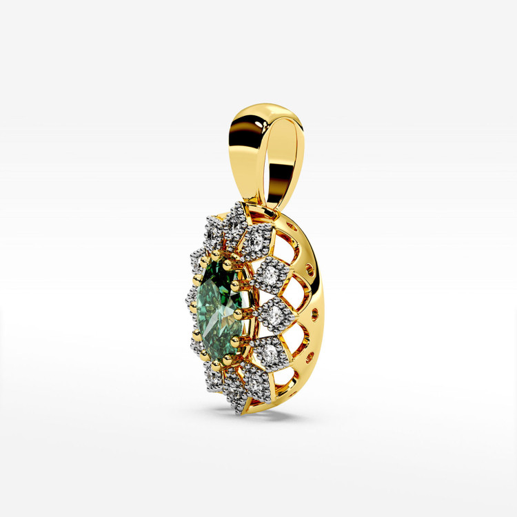 Zawieszka z diamentami i szmaragdem