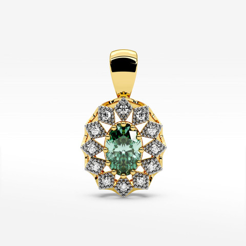 Zawieszka z diamentami i szmaragdem