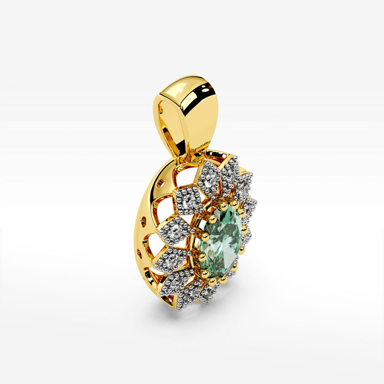 Zawieszka z diamentami i szmaragdem