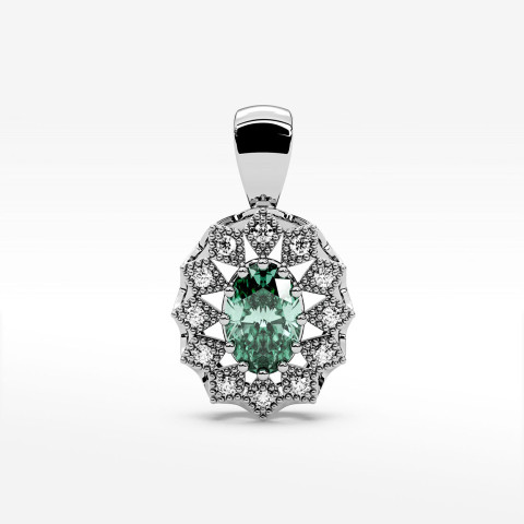 Zawieszka z diamentami i szmaragdem