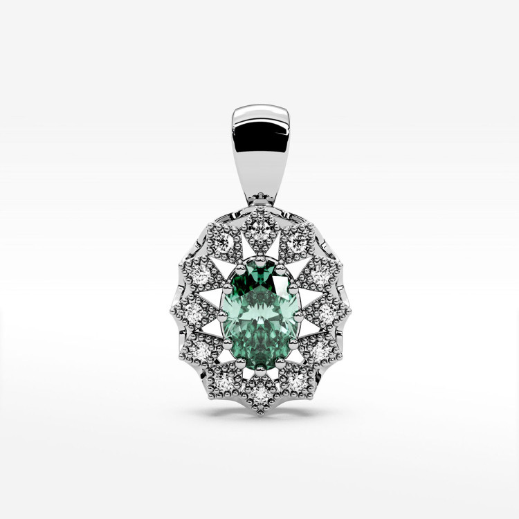 Zawieszka z diamentami i szmaragdem