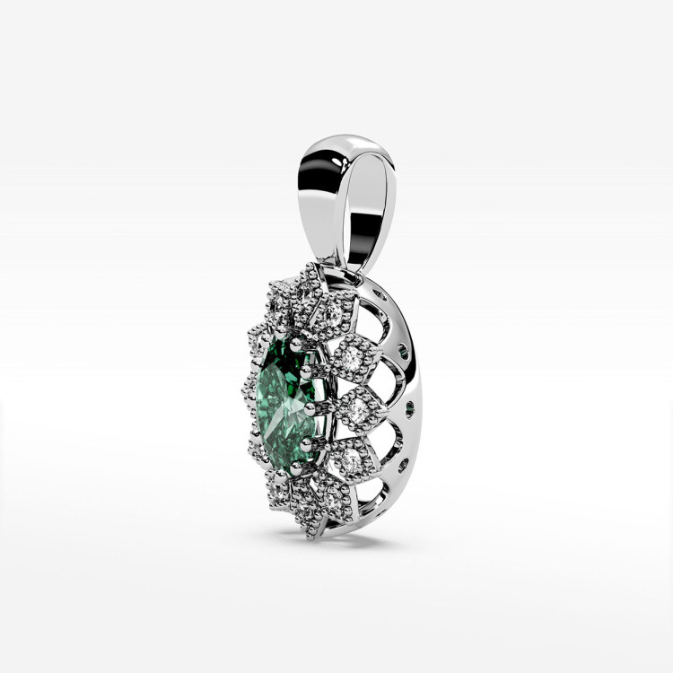 Zawieszka z diamentami i szmaragdem