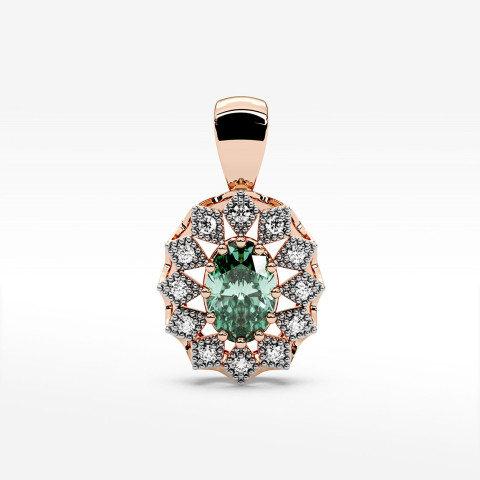 Zawieszka z diamentami i szmaragdem