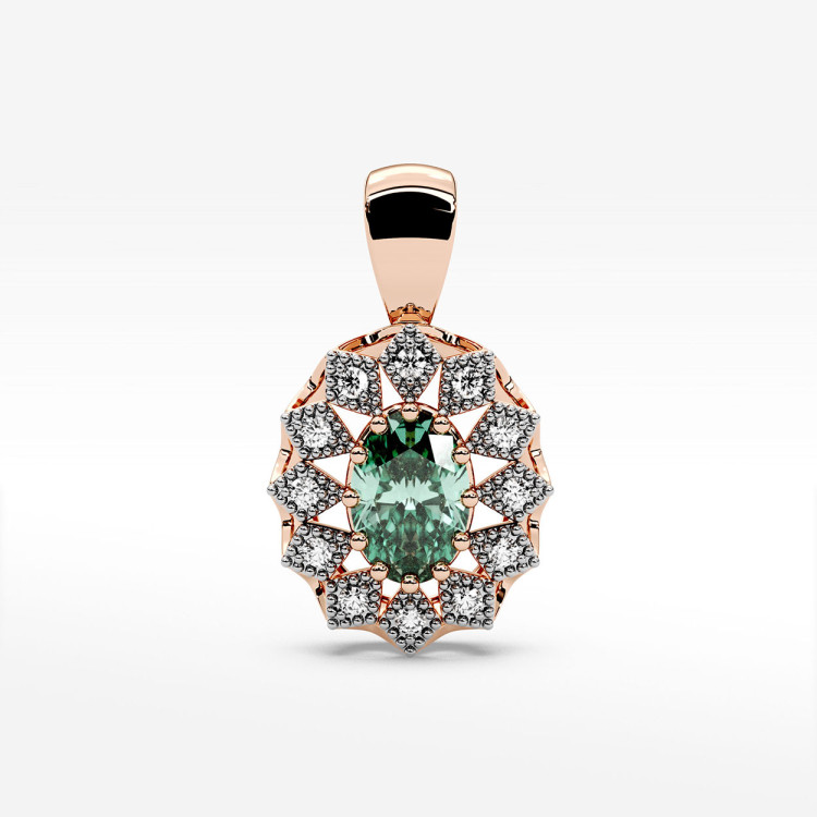 Zawieszka z diamentami i szmaragdem