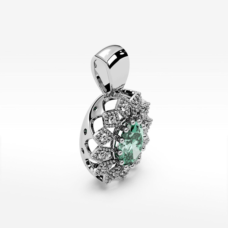 Zawieszka z diamentami i szmaragdem