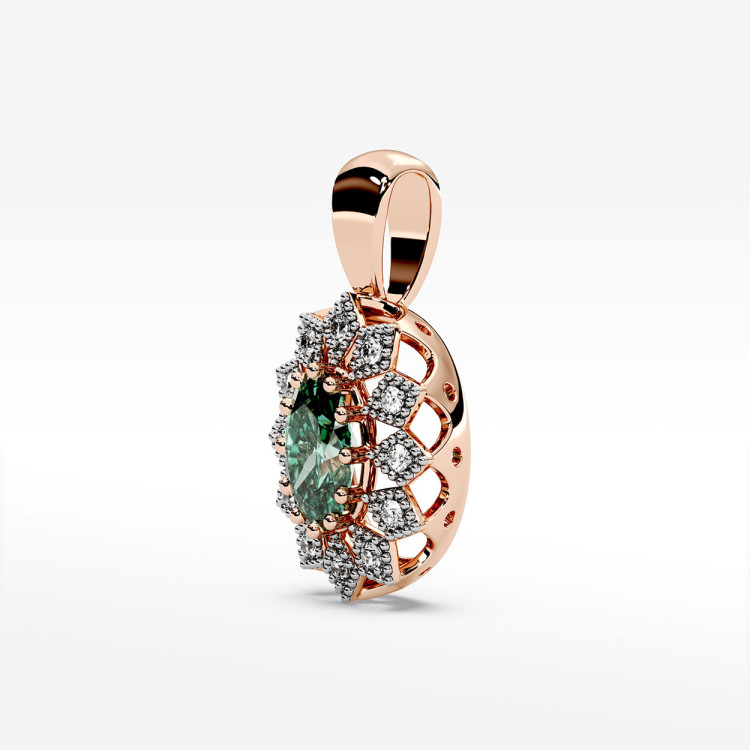 Zawieszka z diamentami i szmaragdem