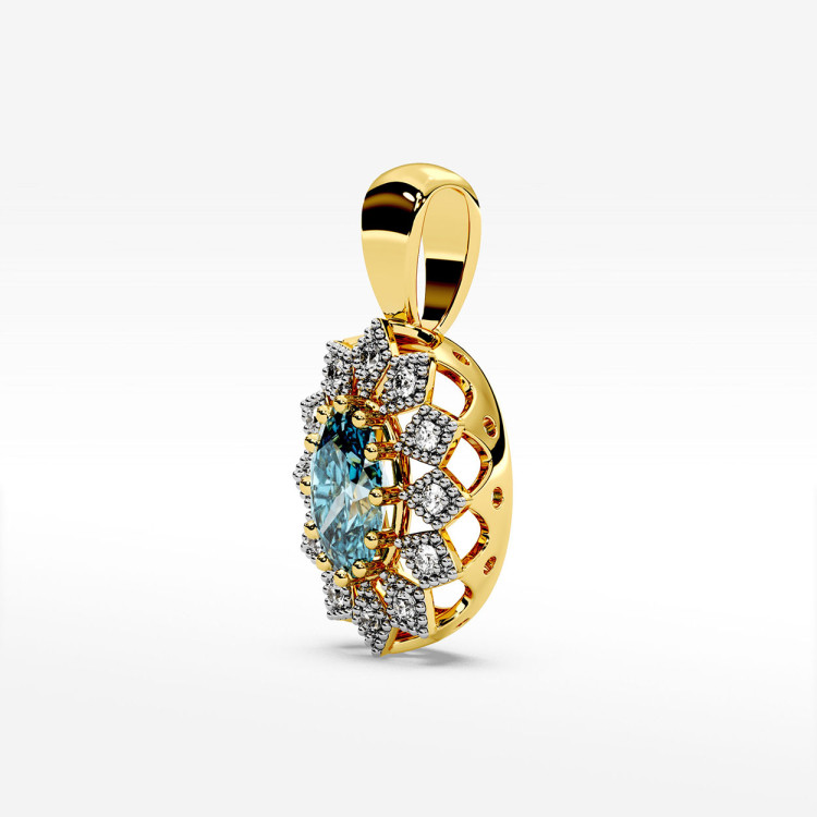 Zawieszka z diamentami i topazem