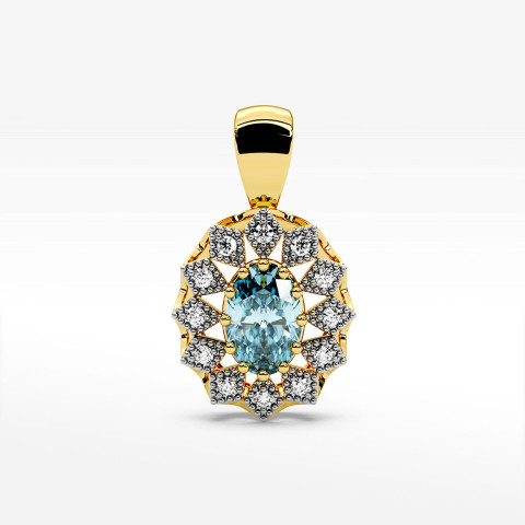 Zawieszka z diamentami i topazem