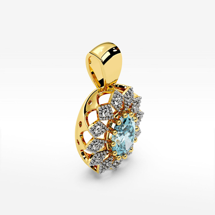 Zawieszka z diamentami i topazem