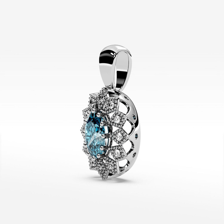 Zawieszka z diamentami i topazem