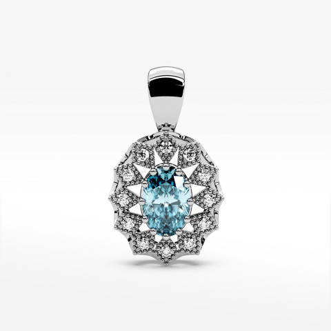 Zawieszka z diamentami i topazem