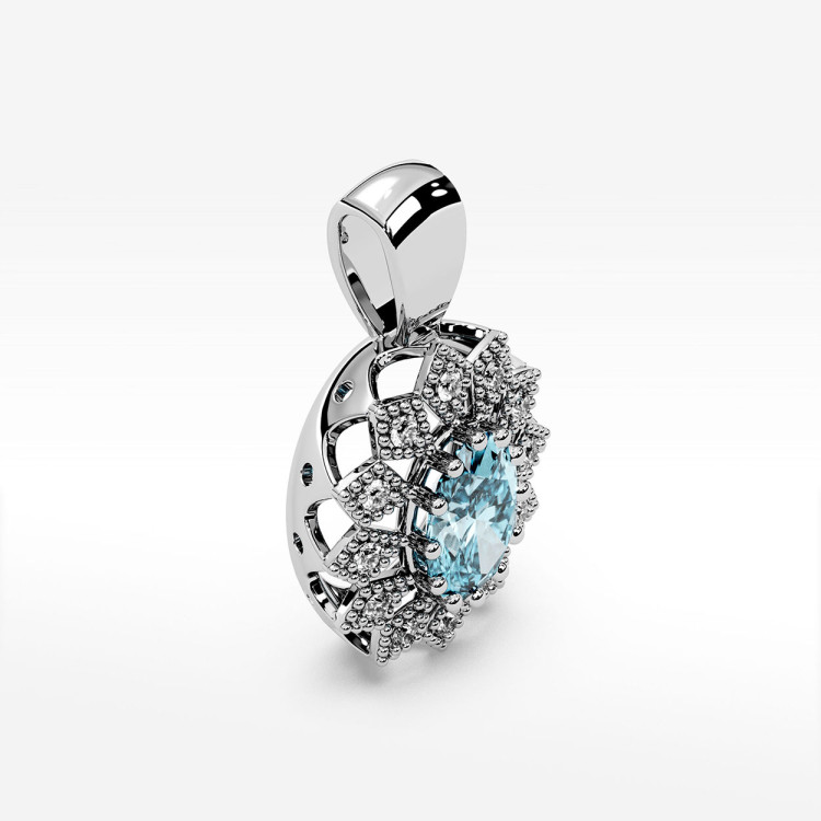 Zawieszka z diamentami i topazem