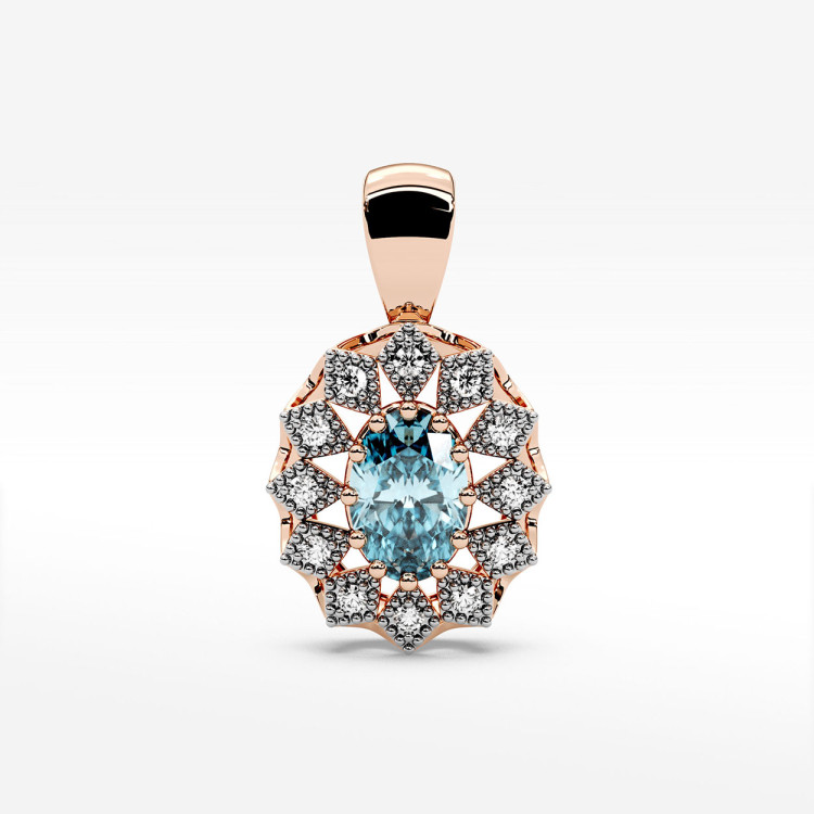 Zawieszka z diamentami i topazem