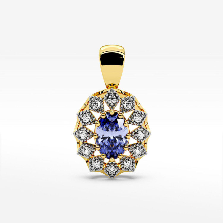 Zawieszka z diamentami i tanzanitem