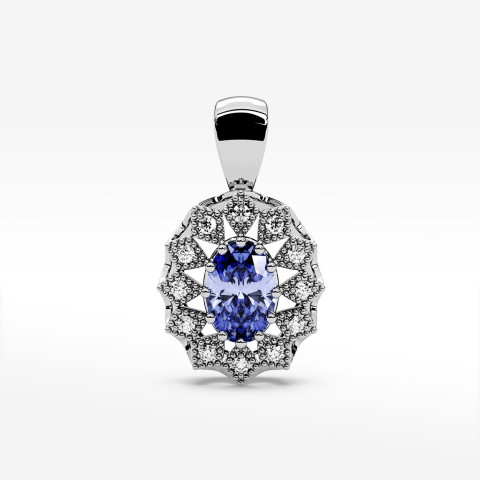 Zawieszka z diamentami i tanzanitem
