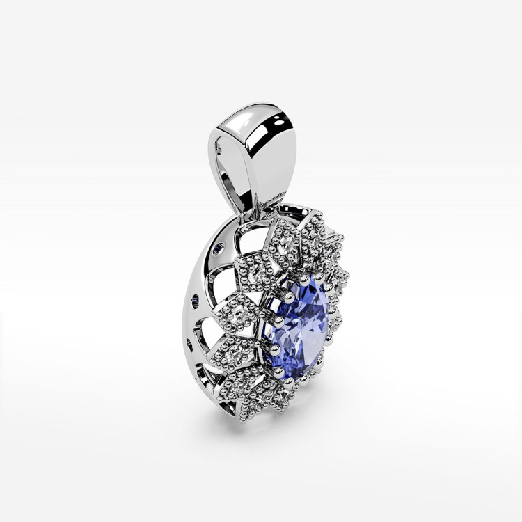 Zawieszka z diamentami i tanzanitem