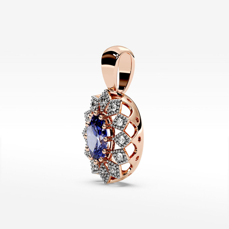 Zawieszka z diamentami i tanzanitem