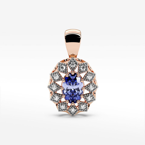 Zawieszka z diamentami i tanzanitem