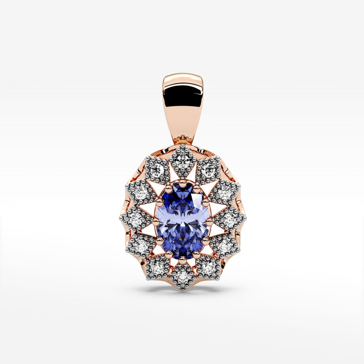 Zawieszka z diamentami i tanzanitem