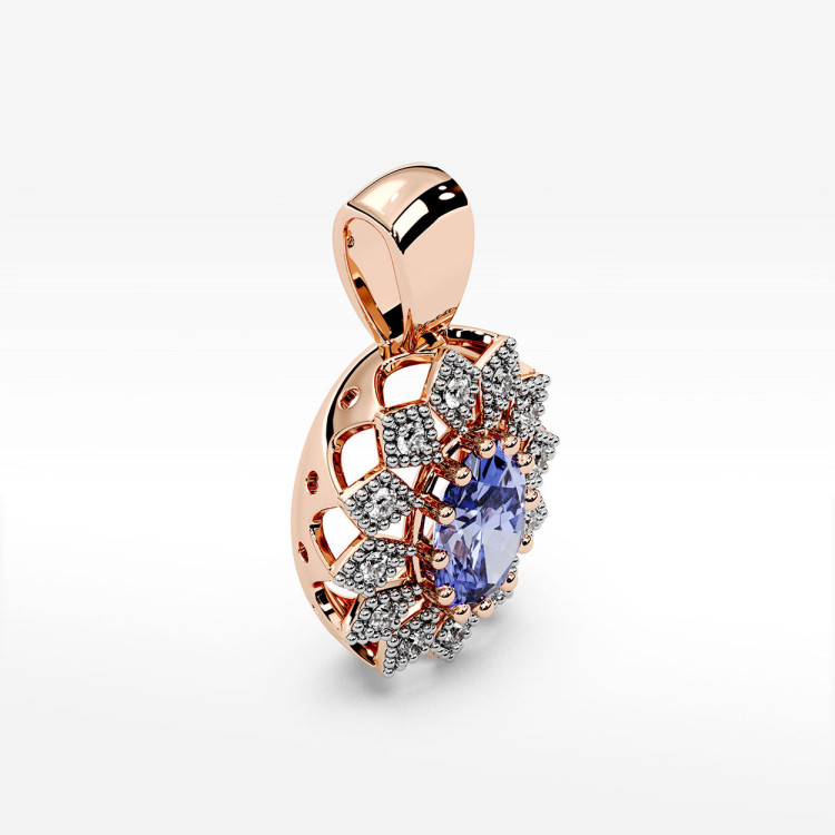 Zawieszka z diamentami i tanzanitem