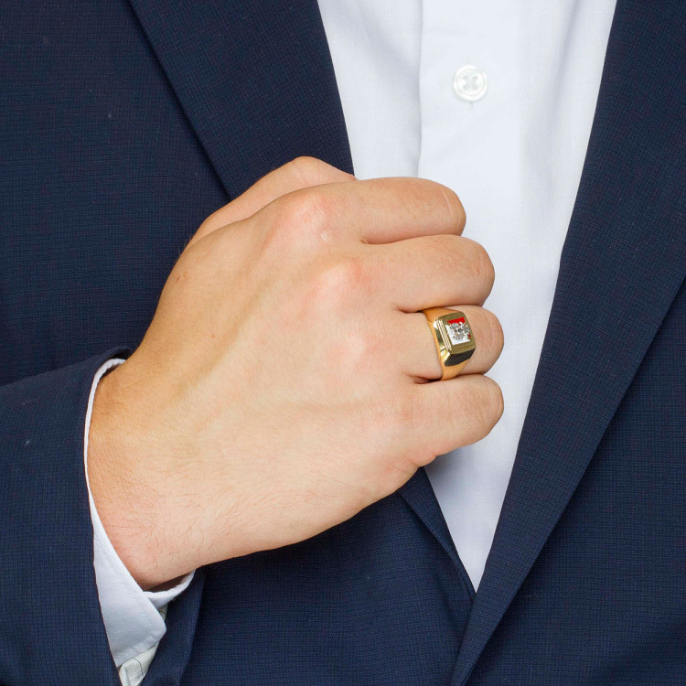 Sygnet ze złota z orzełkiem