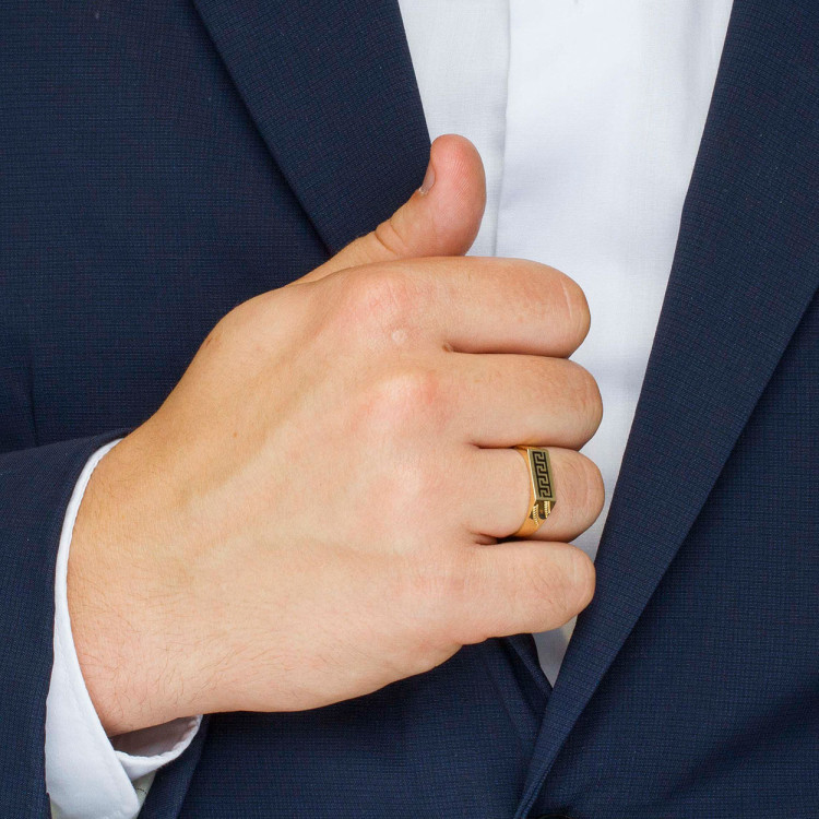 Sygnet ze złota wzór grecki