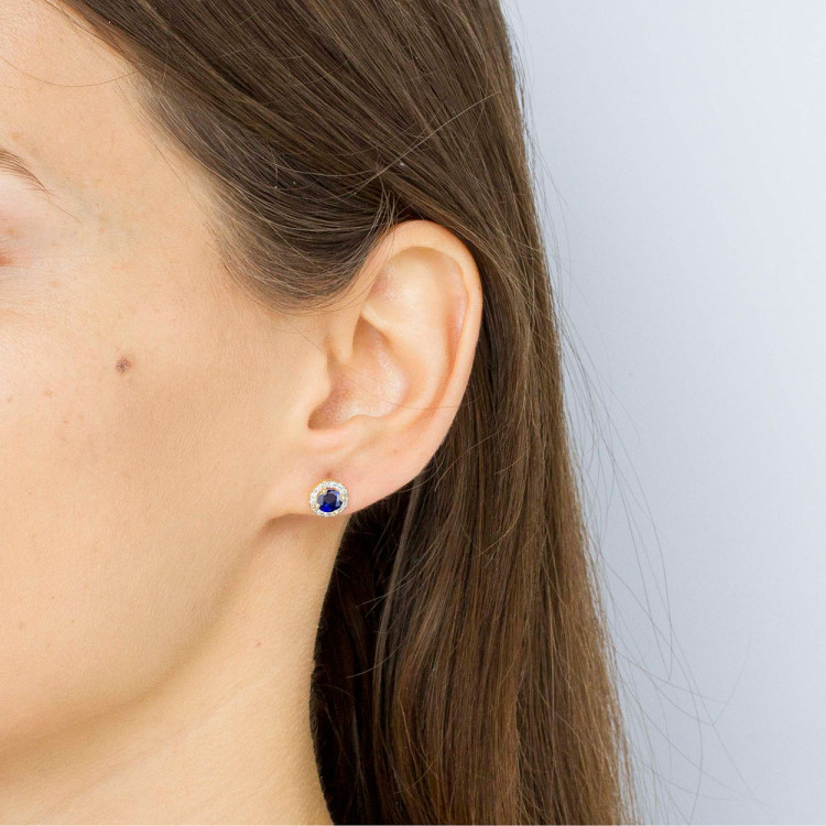 Kolczyki z szafirem i diamentami