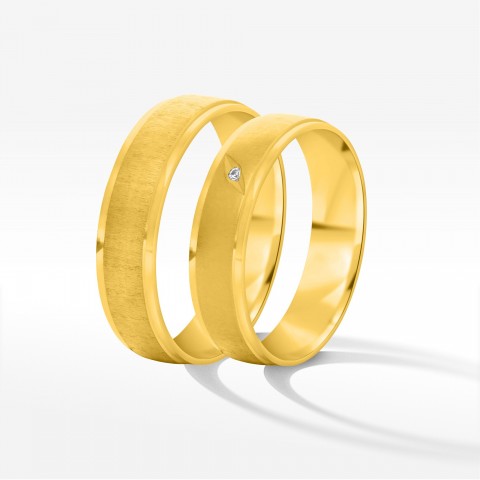 Obrączki ślubne z żółtego złota 5.5mm fazowane