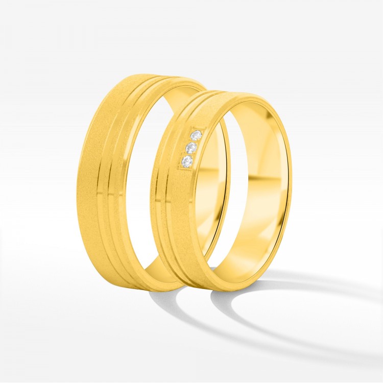 Obrączki ślubne z żółtego złota 5mm płaskie