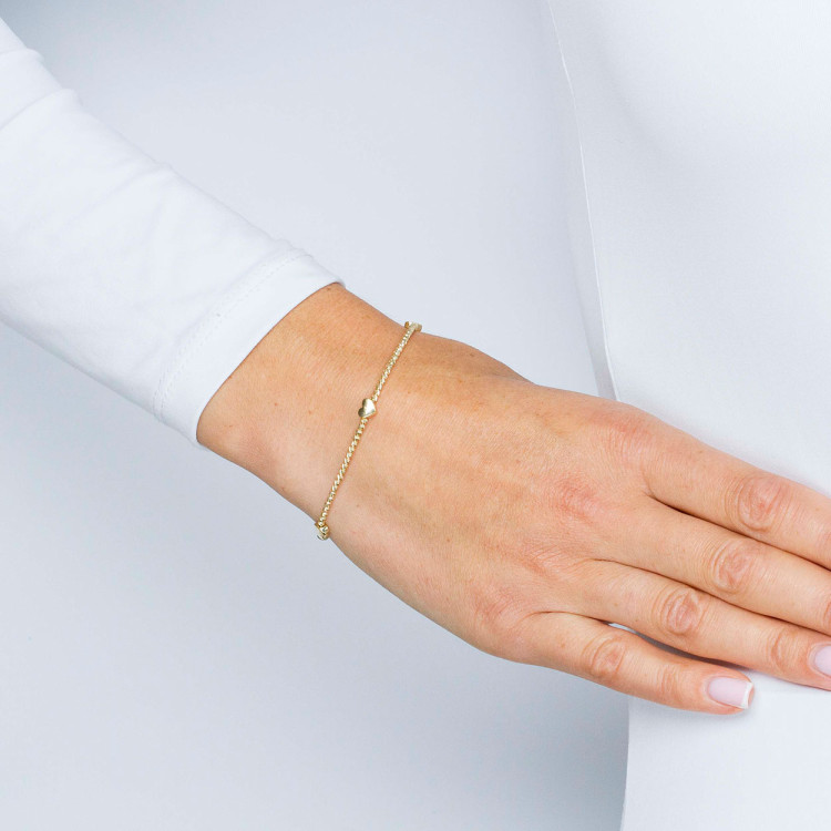 Bransoletka ze złota z sercami