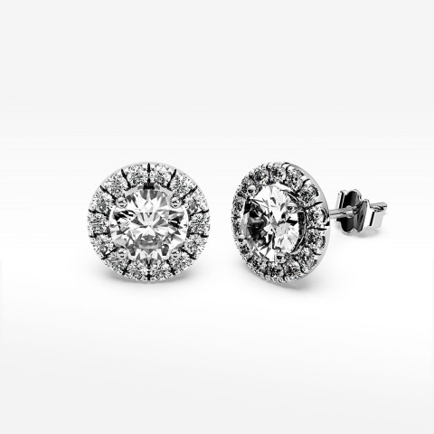 Kolczyki z białym szafirem i diamentami