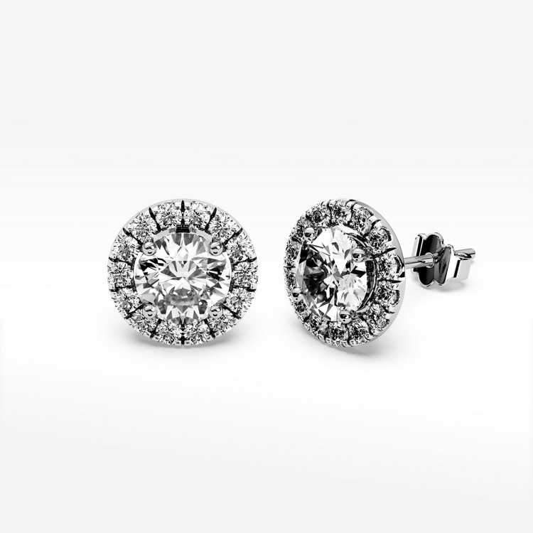 Kolczyki z białym szafirem i diamentami