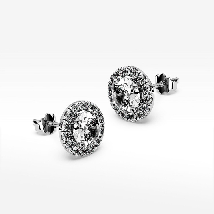 Kolczyki z białym szafirem i diamentami