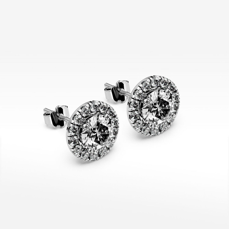 Kolczyki z białym szafirem i diamentami