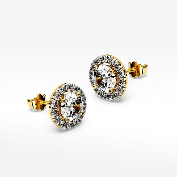 Kolczyki z białym szafirem i diamentami