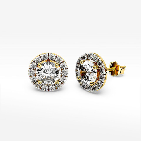 Kolczyki z białym szafirem i diamentami